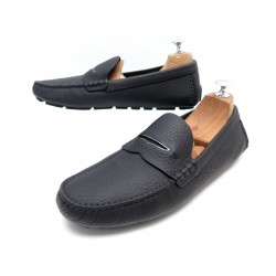 CHAUSSURES LOUIS VUITTON MOCASSINS CUIR NOIR 6.5 40.5 BLACK LEATHER SHOES 660€