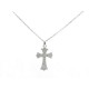 COLLIER EDOUARD NAHUM PENDENTIF CROIX EN OR BLANC SERTIE 90 DIAMANTS 1.8CT 14€