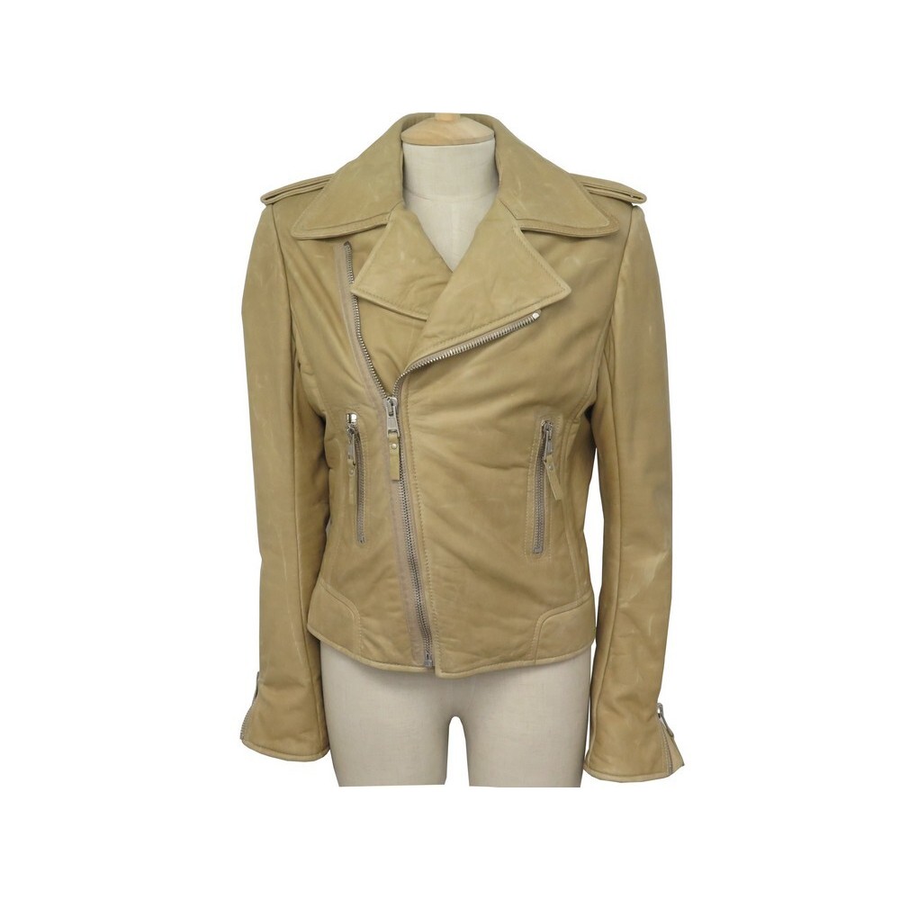 Balenciaga Brown Quilted Lambskin Leather Biker Jacket Size 638  Yoogis  Closet