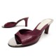 CHAUSSURES LOUIS VUITTON 38.5 SANDALES A TALONS CUIR PYTHON BORDEAUX MULES 650€