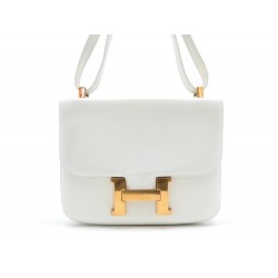 VINTAGE SAC A MAIN HERMES CONSTANCE 24 EN CUIR BLANC WHITE HAND BAG PURSE 6850€