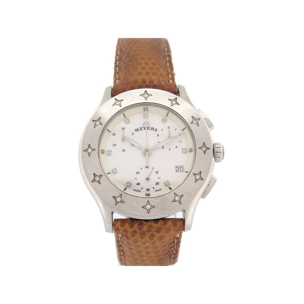 montre meyers lady diamond chrono 102500 acier 39mm