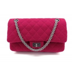 NEUF SAC A MAIN CHANEL 2.55 FERMOIR MADEMOISELLE 24 CM JERSEY FUSHIA BAG 3800€