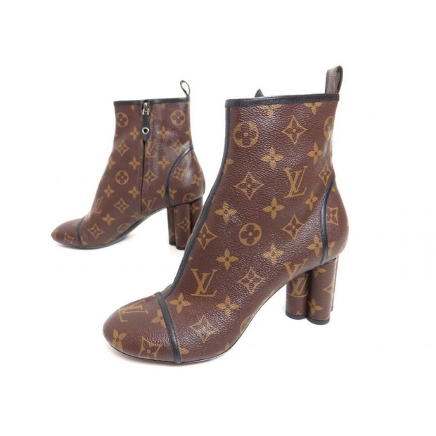 NEUF CHAUSSURES BOTTINES LOUIS VUITTON TOILE MONOGRAMME 36 