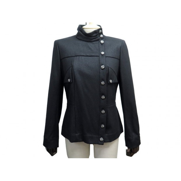 NEUF VESTE CHANEL P36079V19004 L 42 EN LAINE NOIR PARIS MOSCOU 2009 JACKET 5650€