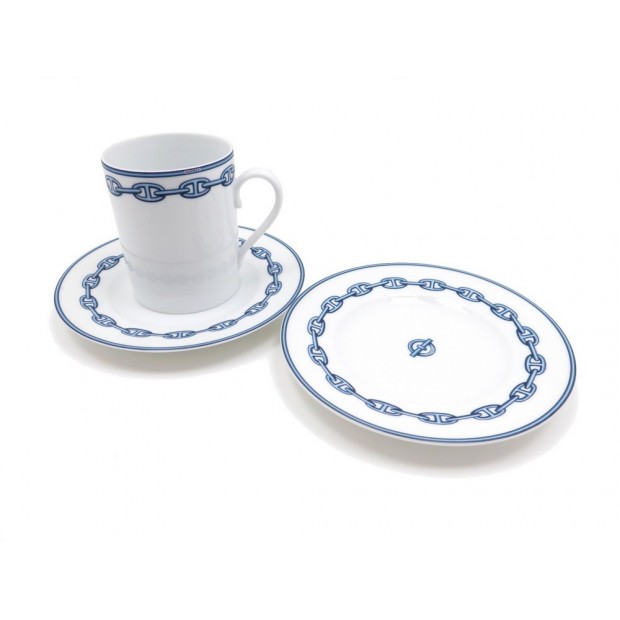 NEUF LOT D'UN MUG & DEUX COUPELLES HERMES CHAINE D'ANCRE TASSE PORCELAINE 180€