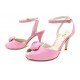 NEUF CHAUSSURES YVES SAINT LAURENT GRACE 155480 37.5 SANDALES TOILE ROSE 595€