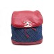 VINTAGE SAC A DOS CHANEL JEAN CUIR ROUGE 