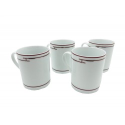 NEUF LOT DE 4 MUGS HERMES LIGNE H RYTHME TASSES EN PORCELAINE CUP 320€