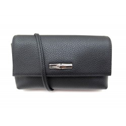 NEUF SAC A MAIN LONGCHAMP POCHETTE ROSEAU ESSENTIAL 34067968001 CUIR NOIR 240€