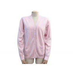 NEUF GILET CLASSIQUE ERIC BOMPARD FEMME 40 M PULL CACHEMIRE ROSE CASHMERE 265€