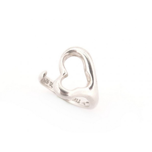 BAGUE TIFFANY & CO OPEN HEART PM PAR ELSA PERETTI T46 ARGENT 925 BOITE RING 530€