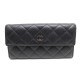 NEUF PORTEFEUILLE CHANEL A RABAT CUIR MATELASSE NOIR PORTE MONNAIE BILLFOLD 800€