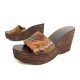 CHAUSSURES FREE LANCE SANDALES COMPENSEES EN CUIR PYTHON 40 MARRON SANDALS