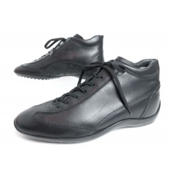 CHAUSSURES TOD'S 10 44 BASKETS MONTANTES EN CUIR NOIR BLACK LEATHER SHOES 360€