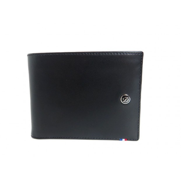 NEUF PORTEFEUILLE ST DUPONT 180003 8CC LINE D ELYSEES EN CUIR NOIR BILLFOLD 270€