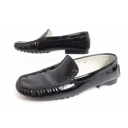 CHAUSSURES TOD'S MOCASSIN GOMINO 37 IT 37.5 FR CUIR VERNI NOIR 