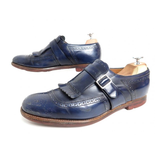 CHAUSSURES CHURCH'S SHANGHAI VINTAGE 7G 41 SOULIERS A BOUCLE EN CUIR BLEU 850€