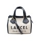 NEUF SAC A MAIN LANCEL SUMMER TOTE MINI A12006 TOILE ET CUIR BEIGE ET NOIR 350€