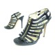 CHAUSSURES JIMMY CHOO 42 41 FR SANDALES A TALONS EN CUIR PYTHON NOIR SHOES 795€