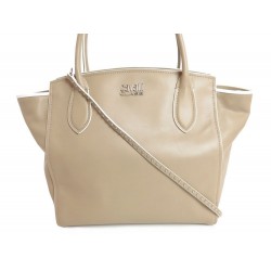 NEUF SAC A MAIN ROBERTO CAVALLI CLASS BANDOULIERE CUIR BEIGE HAND BAG PURSE 350€