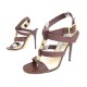 NEUF CHAUSSURES JIMMY CHOO 41 40.5 FR SANDALES A TALONS EN CUIR PRUNE SHOES 650€