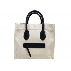 NEUF SAC A MAIN CELINE MEDIUM LUGGAGE PHANTOM EN COTON ECRU HAND BAG PURSE 1550€