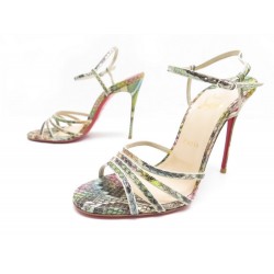 NEUF CHAUSSURES CHRISTIAN LOUBOUTIN BELBRIDE 38.5 SANDALES EN PYTHON SHOES 995€