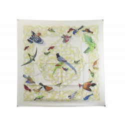 NEUF FOULARD HERMES OISEAUX DE L'INDE ET DE L'HIMALAYA BASCHET CARRE SCARF 495€