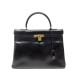 VINTAGE SAC A MAIN HERMES KELLY 35 CM EN CUIR BOX NOIR HAND BAG PURSE 7950€