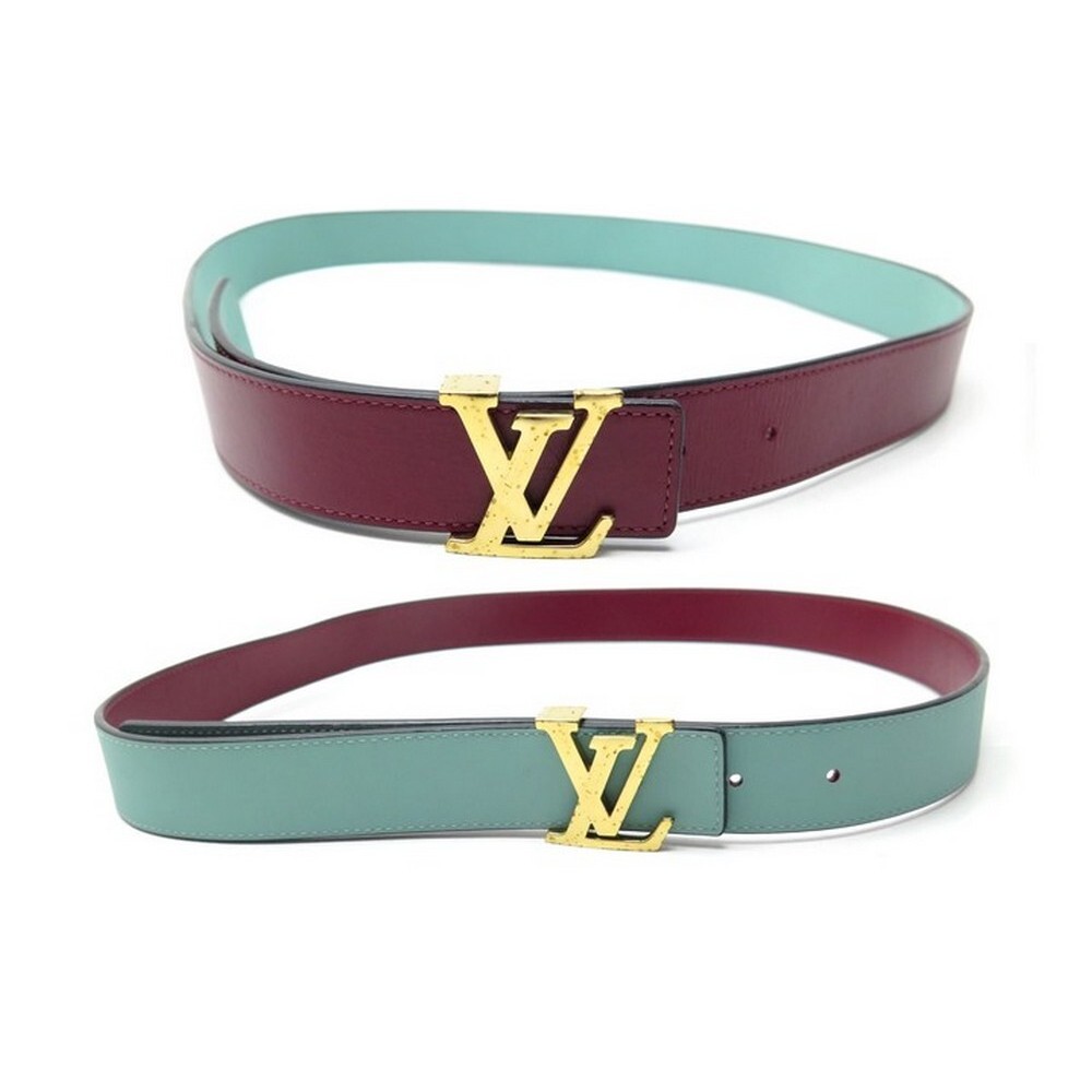 REVERSIBLE BELT LV LOUIS VUITTON M9039 T 80 IN PINK AND BEIGE
