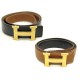 CEINTURE HERMES BOUCLE H DORE LIEN REVERSIBLE 32 MM 90 CUIR BOX EPSOM BELT 710€