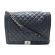 NEUF SAC A MAIN CHANEL BOY OVERSIZE XL CUIR VIEILLI MATELASSE BLEU PURSE 5000€