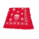 FOULARD ALEXANDER MCQUEEN CLASSIQUE SKULL CHALE LAINE & SOIE ROUGE SCARF 275€