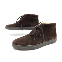 CHAUSSURES TOD'S 7 IT 41.5 FR BOTTINES DAIM MARRON BOTTILLONS BOOTS SHOES 410€