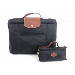 NEUF PORTE DOCUMENTS LONGCHAMP LE PLIAGE "DOCS" + TROUSE SACOCHE TOILE BAG 92€