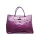 SAC A MAIN LONGCHAMP ROSEAU MEDIUM CUIR FACON CROCO VIOLET CABAS HAND BAG 490€