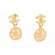 VINTAGE BOUCLES D'OREILLES CHANEL LOGO CC AJOURE 1970 METAL DORE GOLDEN EARRINGS