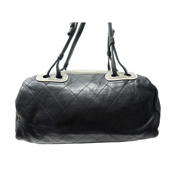 SAC A MAIN CHANEL BOWLING EN CUIR MATELASSE NOIR 33CM LOGO CC HAND BAG 5000€