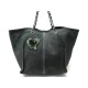 SAC A MAIN CHANEL GRAND SHOPPING BAG FLEUR CAMELIA CUIR NOIR TOTE BAG 4900€