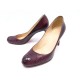 CHAUSSURES CHRISTIAN LOUBOUTIN ESCARPINS 38 CUIR D'AUTRUCHE BORDEAUX SHOES 1490€