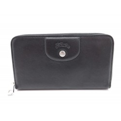 NEUF PORTEFEUILLE LONGCHAMP LE PLIAGE CUIR L350473712 NOIR WALLET BILLFOLD 215€