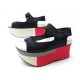 CHAUSSURES MARNI 38 SANDALES COMPENSEES NOIR & ROUGE WEDGE SANDALS SHOES 610€