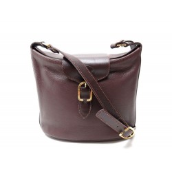 SAC A MAIN LONGCHAMP BANDOULIERE CUIR GRAINE MARRON 