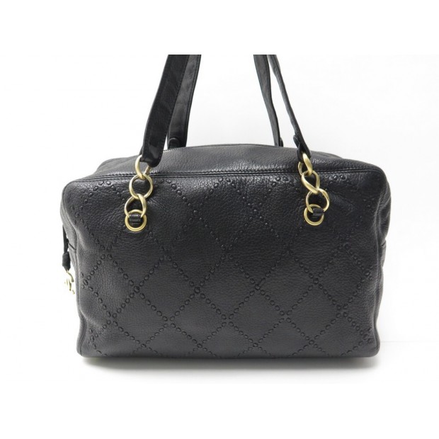 Sac a main clearance matelassé noir style chanel