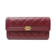 NEUF PORTEFEUILLE CHANEL BOY EN CUIR MATELASSE BORDEAUX MONNAIE WALLET 895€