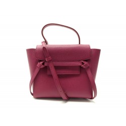 NEUF SAC A MAIN CELINE BELT NANO 189003ZVA CUIR FRAMBOISE BANDOULIERE BAG 1800€