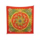 FOULARD HERMES LUNA PARK EN SOIE BROCHEE JACQUARD ROUGE RED SILK SCARF 410€