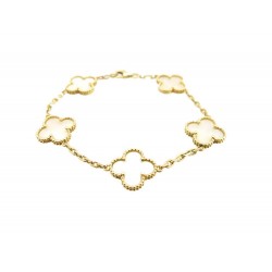 BRACELET VAN CLEEF & ARPELS VINTAGE ALHAMBRA TREFLE OR JAUNE 10 GR JEWEL 3700€