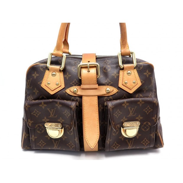 Louis Vuitton Handbag Authentic Manhattan Monogram Leather Camel